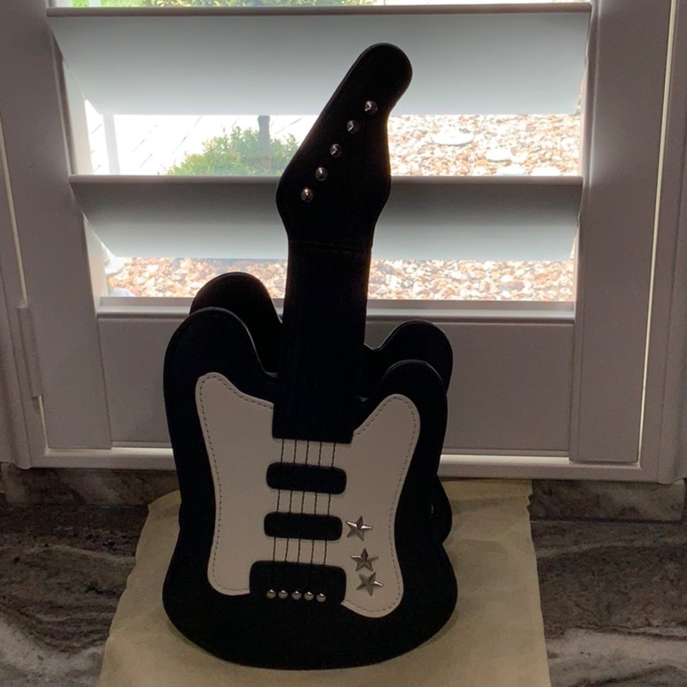 Black and White Guitar Shaped Bag